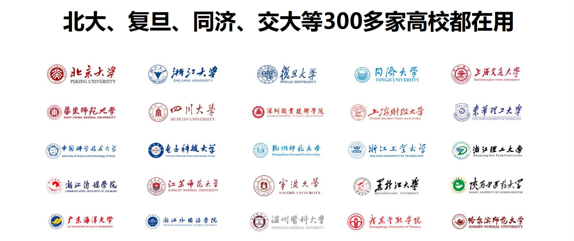 北大、复旦、同济、交大等300多家高校都在用