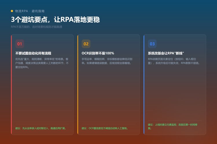 物流RPA 3个避坑要点