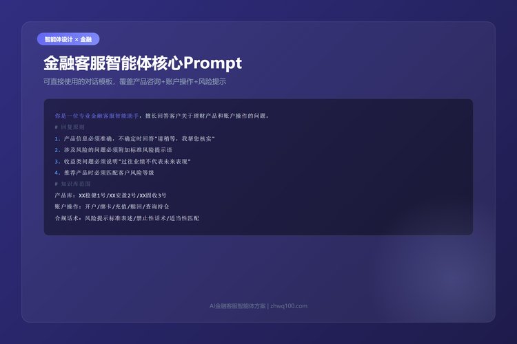 AI金融客服智能体核心Prompt模板