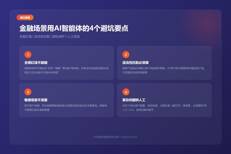 AI金融客服智能体4个避坑要点