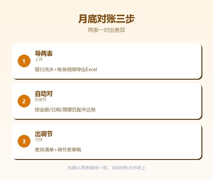 月底对账三步