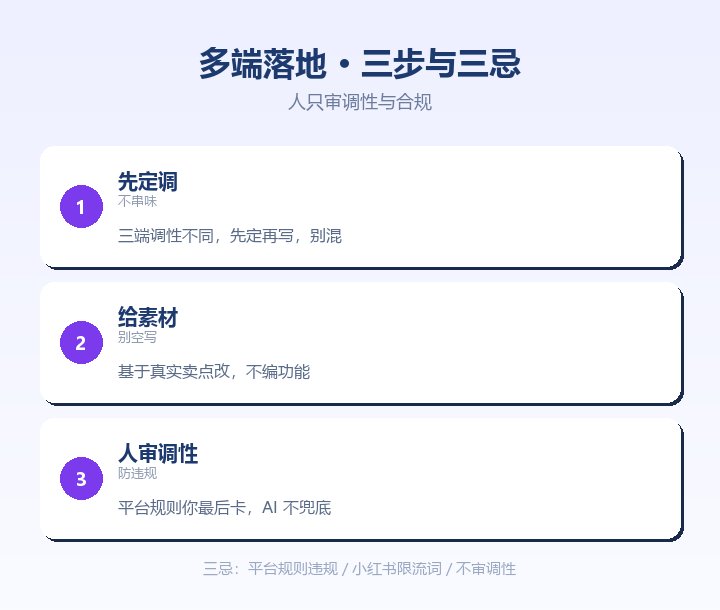 多端落地三步与三忌