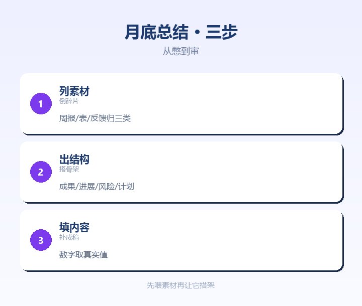 月底总结三步