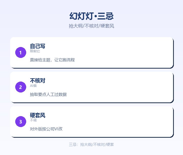 幻灯灯三忌 抢大纲不核对硬套风