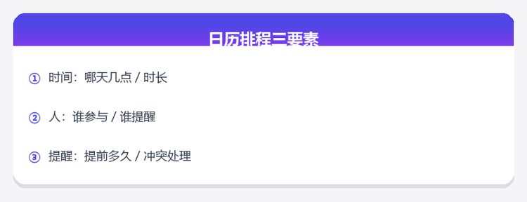 日历排程三要素