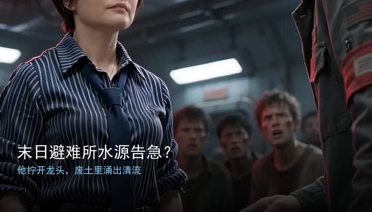 【带货短视频】【seedance2.0提示词】被当众指控私藏净水洗脸浪费？他拧开镀铬龙头，废土里涌出清流