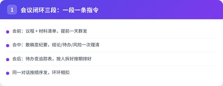 会议闭环三段