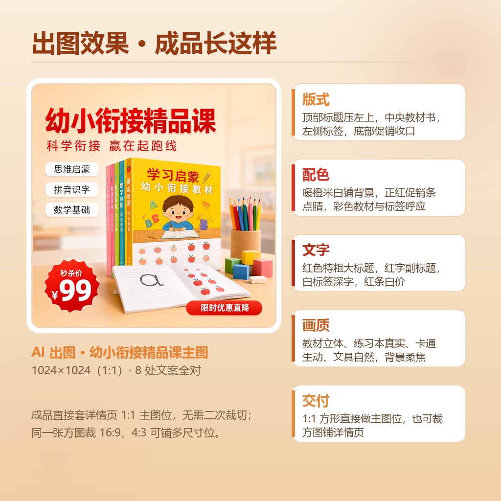 幼小衔接精品课主图出图效果