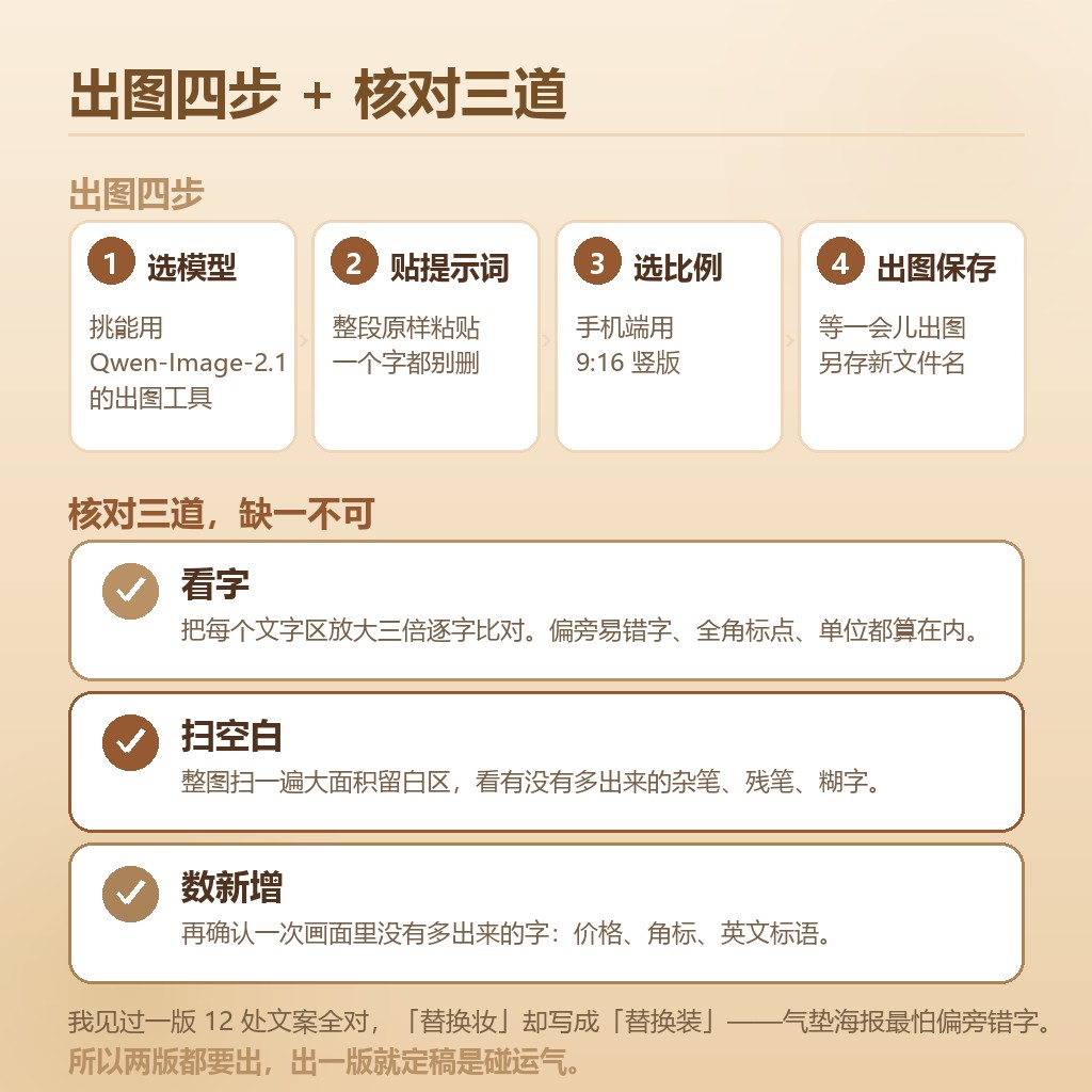 出图四步与核对三道