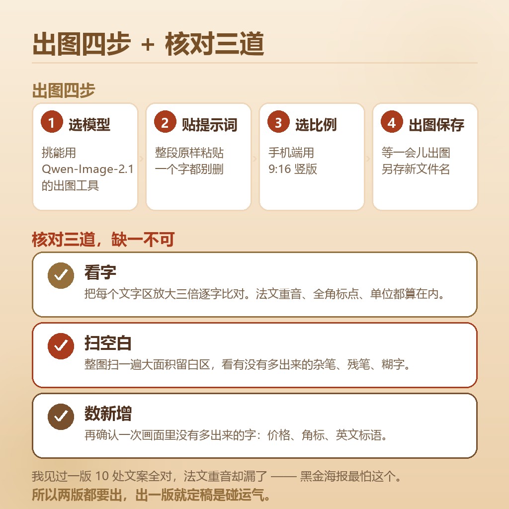 出图四步与核对三道